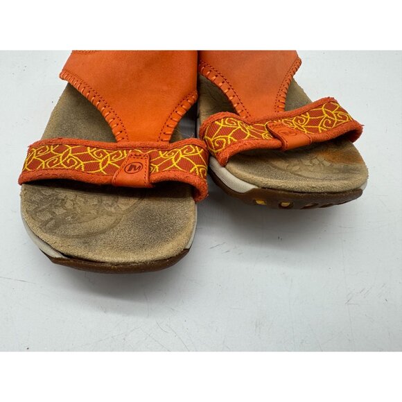 Merrell Womens Moroccan Spice Sandals Size 8 Orange Slip On Casual Cushioned - Picture 12 of 13